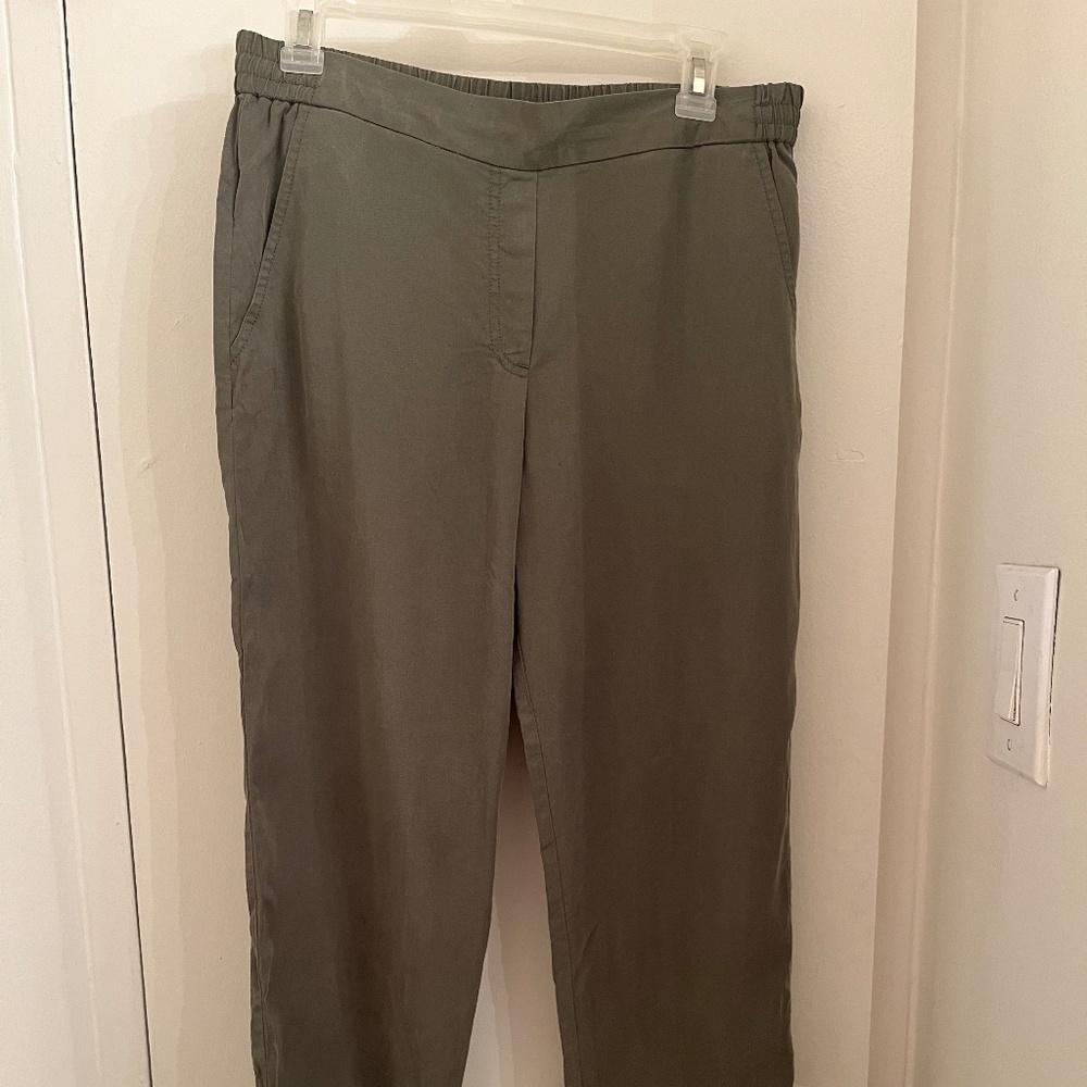Olive green pants tapered